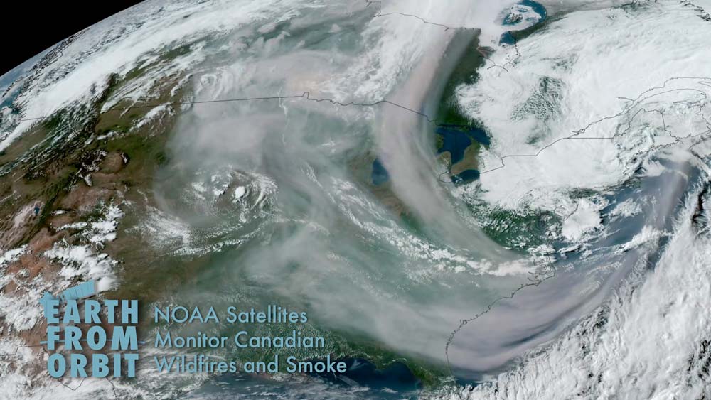 an image of Monitor Canadian Wildfires with NOAA Satellites Monitor Canadian Wildfires and Smoke text